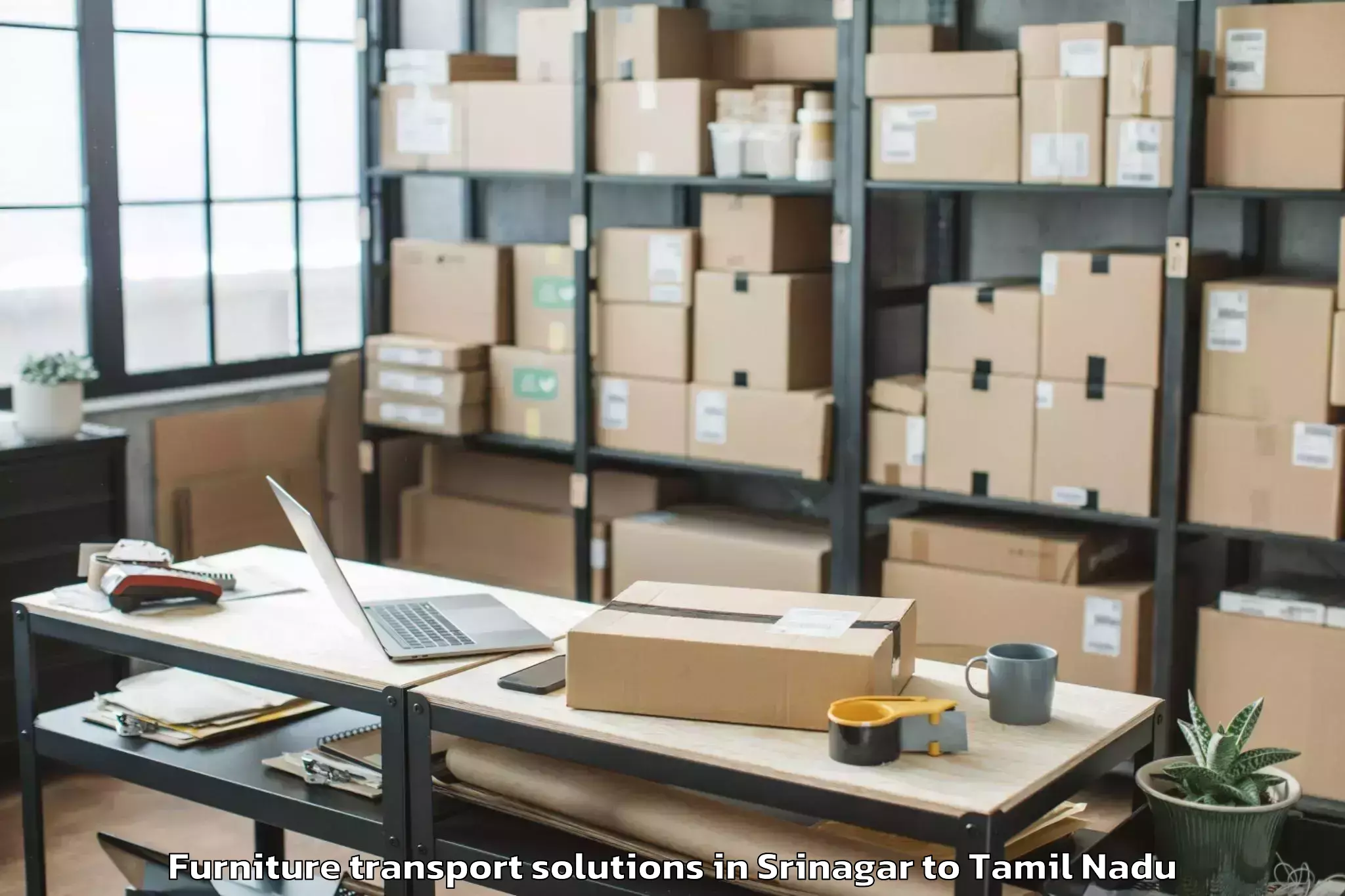 Trusted Srinagar to Perungudi Furniture Transport Solutions